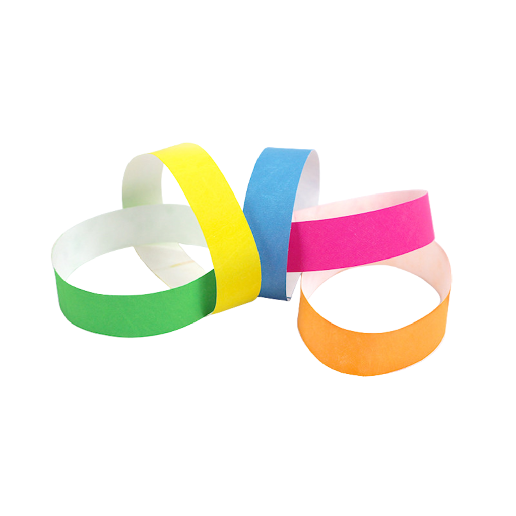 50 Identifikationsarmbänder Papier Mix-Farben - unzerreißbar