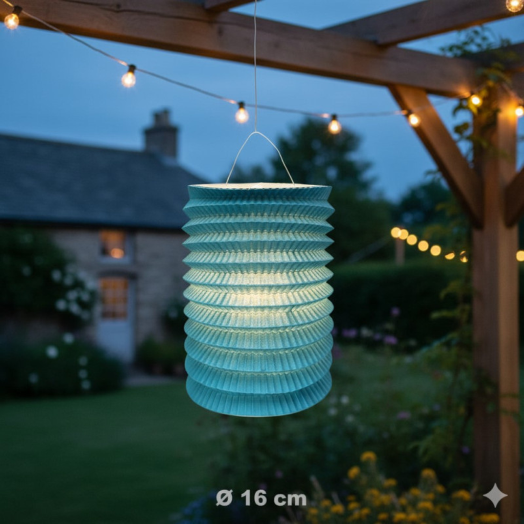 12 Papierlampions blau - 16 cm
