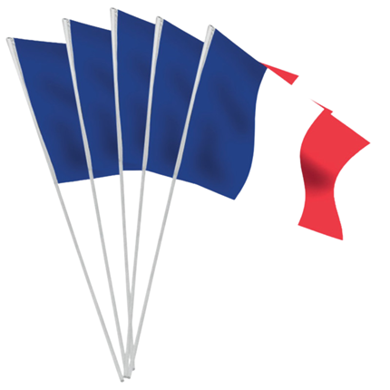 Lot von 100 kleinen Trikolore-Flaggen Frankreich