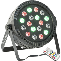 PAR-Scheinwerfer EXTRA-PLATT - 18 Leds RGB 1W (6 rot, 6 grün, 6 blau) - Ibiza light