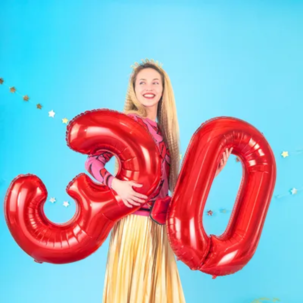 Ball Chiffre ''4'', Alu, 86cm, rot
