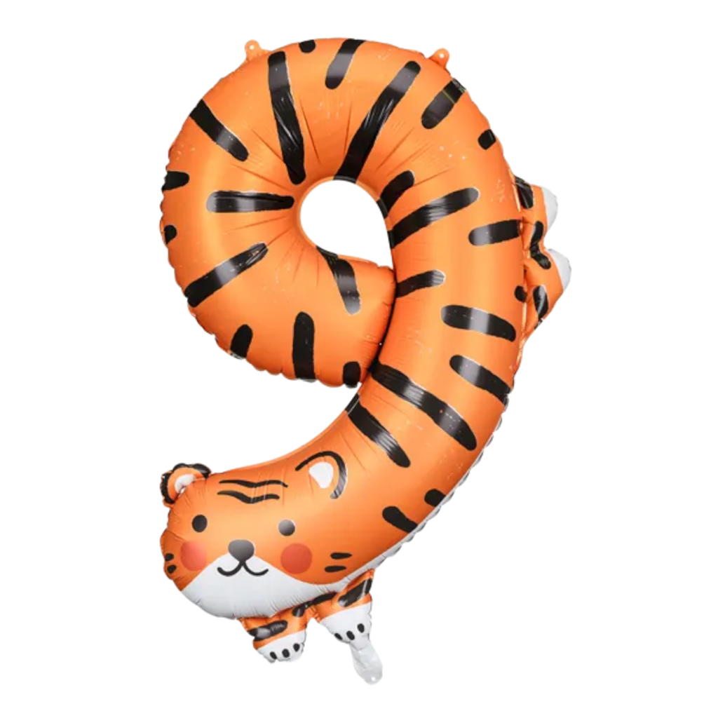Aluminium Tiger Ballon - Ziffer 9