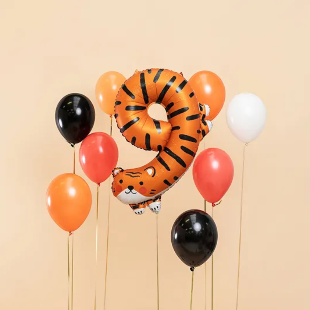 Aluminium Tiger Ballon - Ziffer 9