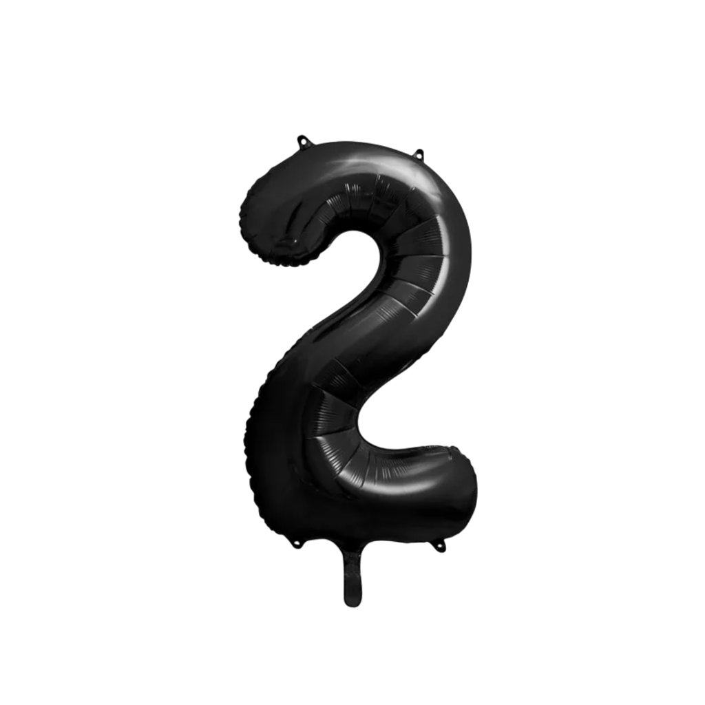 Ball Chiffre ''2'', Alu, 86cm, schwarz