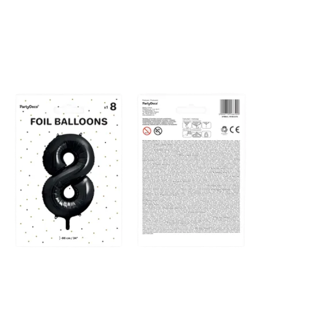 Ball Chiffre ''8'', Alu, 86cm, schwarz