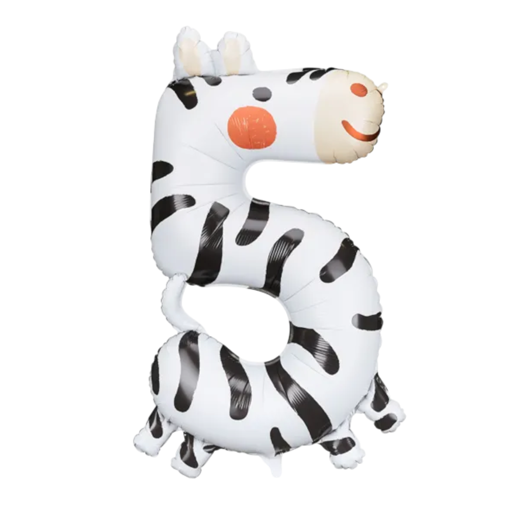 Zebraballon Aluminium - Ziffer 5