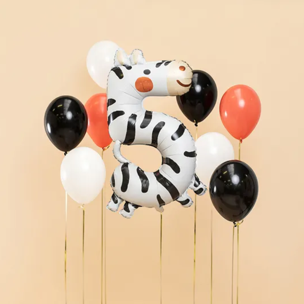 Zebraballon Aluminium - Ziffer 5