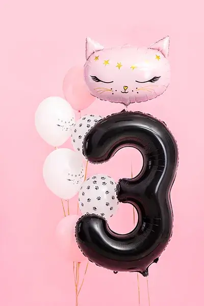 Ball Chiffre ''3'', Alu, 86cm, schwarz