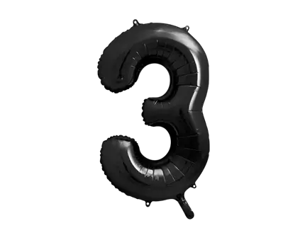 Ball Chiffre ''3'', Alu, 86cm, schwarz