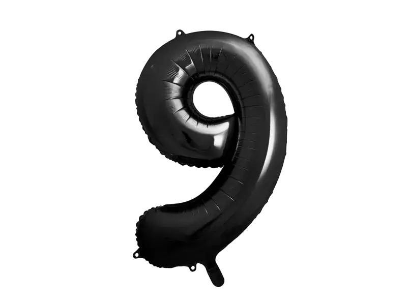 Ball Chiffre ''9'', Alu, 86cm, schwarz