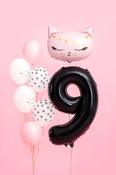Ball Chiffre ''9'', Alu, 86cm, schwarz