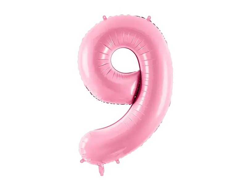 Ballon Chiffre ''9'', Alu, 86cm, hellrosa