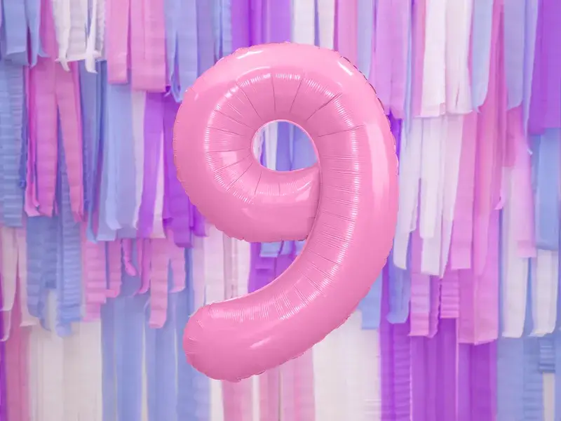 Ballon Chiffre ''9'', Alu, 86cm, hellrosa
