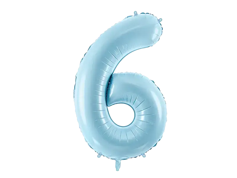 Ball Chiffre ''6'', Alu, 86cm, hellblau