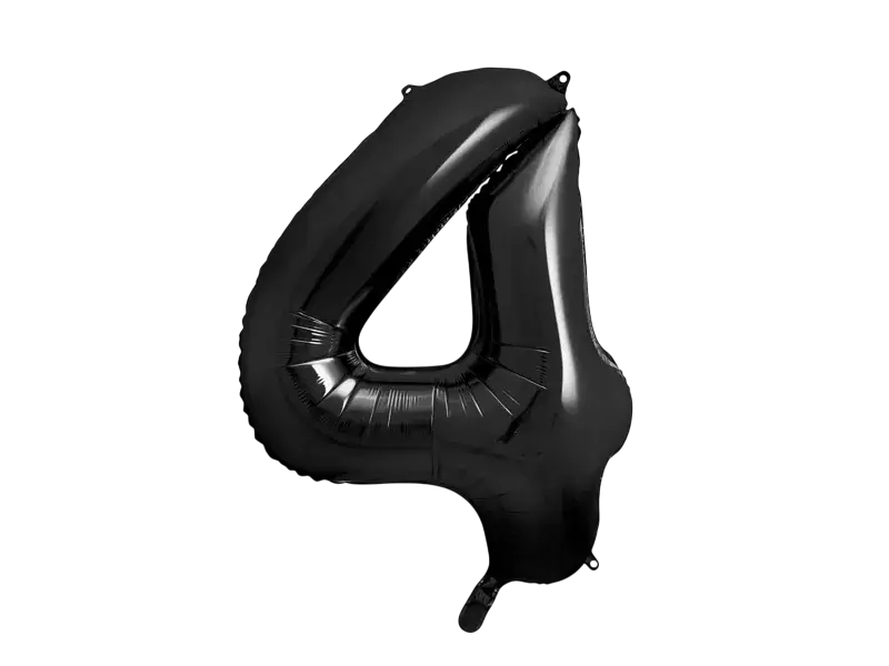 Ball Chiffre ''4'', Alu, 86cm, schwarz