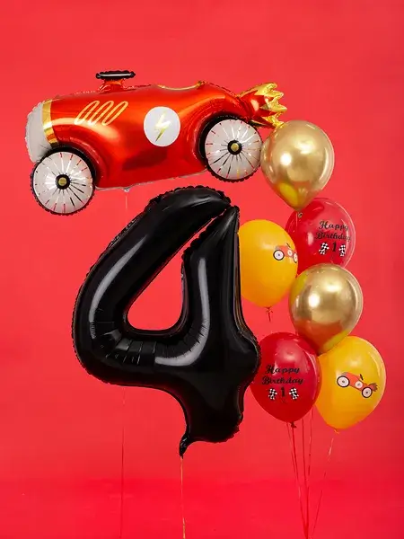 Ball Chiffre ''4'', Alu, 86cm, schwarz