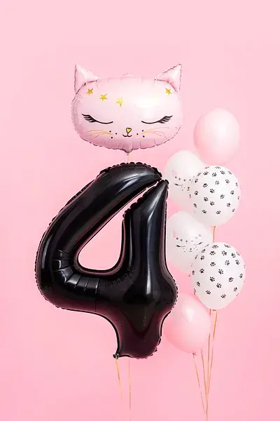 Ball Chiffre ''4'', Alu, 86cm, schwarz