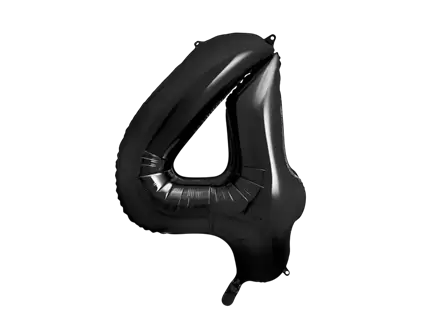 Ball Chiffre ''4'', Alu, 86cm, schwarz