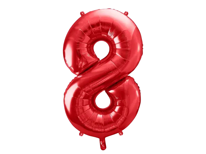 Ball Chiffre ''8'', Alu, 86cm, rot
