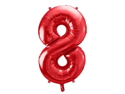 Ball Chiffre ''8'', Alu, 86cm, rot