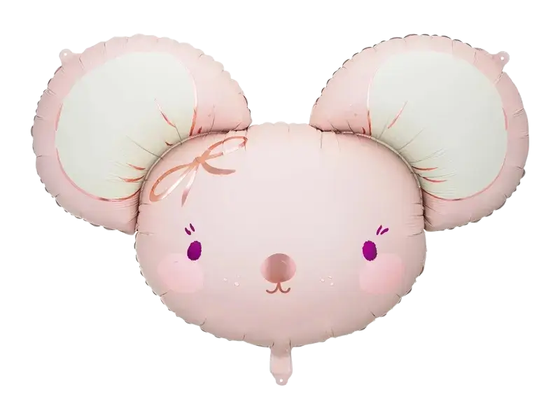 Aluminiumball Maus, 96 x 64 cm, knallpink