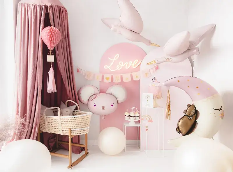 Aluminiumball Maus, 96 x 64 cm, knallpink