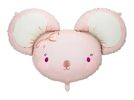 Aluminiumball Maus, 96 x 64 cm, knallpink