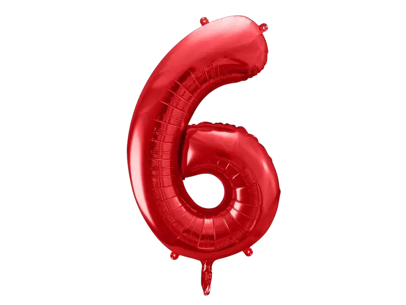 Ball Chiffre ''6'', Alu, 86cm, rot