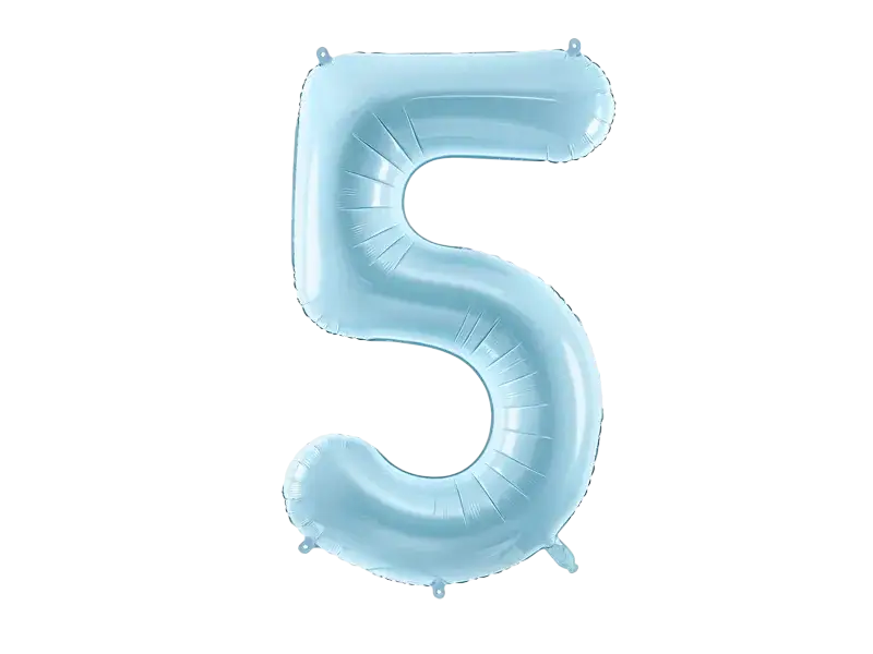 Ball Chiffre ''5'', Alu, 86cm, hellblau