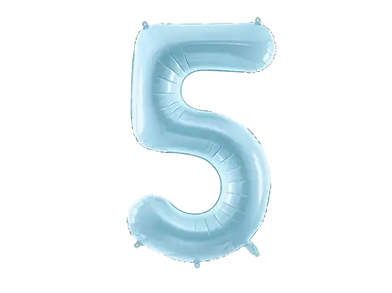 Ball Chiffre ''5'', Alu, 86cm, hellblau