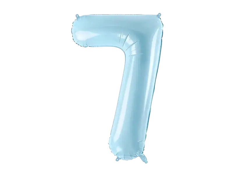 Ballon Chiffre ''7'', Alu, 86cm, hellblau