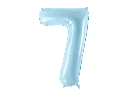 Ballon Chiffre ''7'', Alu, 86cm, hellblau