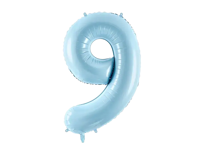 Ball Chiffre ''9'', Alu, 86cm, hellblau