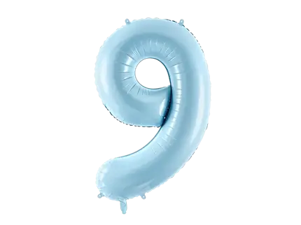 Ball Chiffre ''9'', Alu, 86cm, hellblau