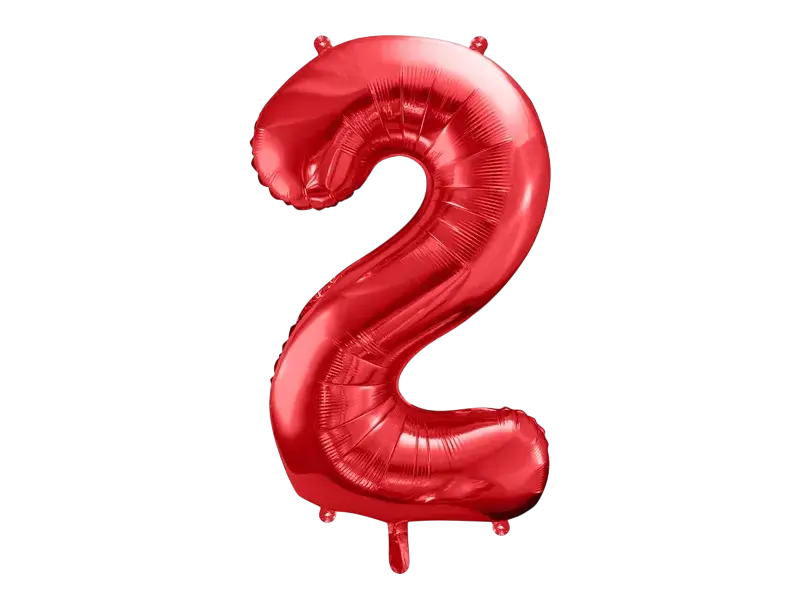 Ball Chiffre ''2'', Alu, 86cm, rot
