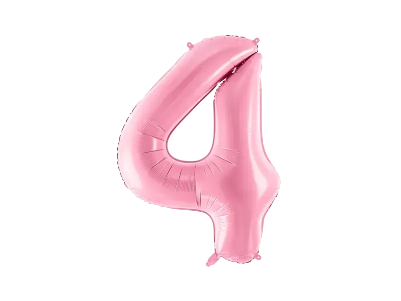 Ballon Chiffre ''4'', Alu, 86cm, hellrosa