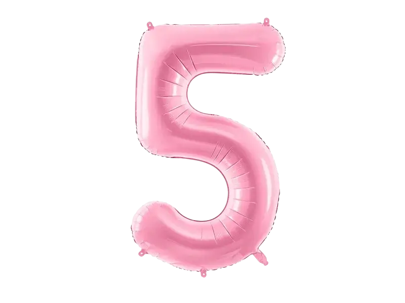 Ballon Chiffre ''5'', Alu, 86cm, hellrosa