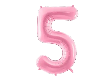 Ballon Chiffre ''5'', Alu, 86cm, hellrosa