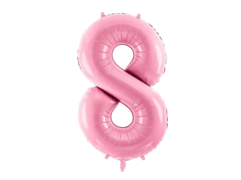 Ballon Chiffre ''8'', Alu, 86cm, hellrosa