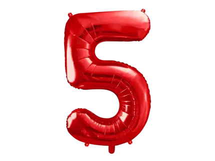 Ball Chiffre ''5'', Alu, 86cm, rot
