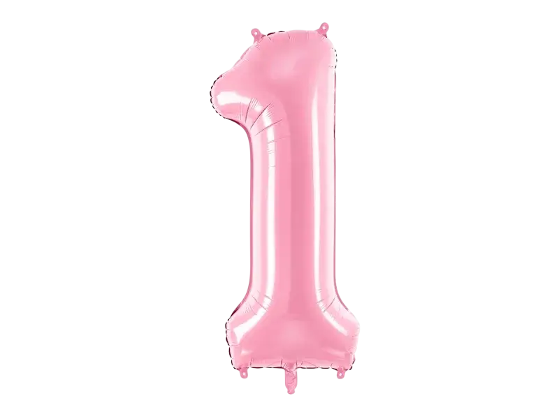 Ballon Chiffre ''1'', Alu, 86cm, hellrosa