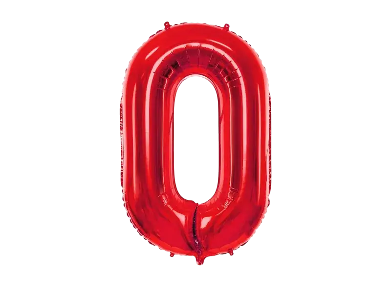 Ball Chiffre ''0'', Alu, 86cm, rot