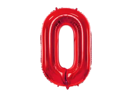 Ball Chiffre ''0'', Alu, 86cm, rot