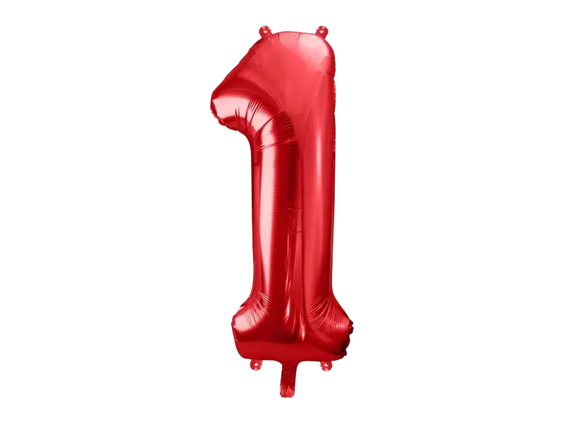 Ball Chiffre ''1'', Alu, 86cm, rot