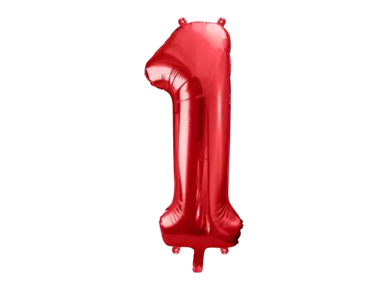 Ball Chiffre ''1'', Alu, 86cm, rot