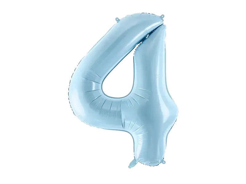 Ball Chiffre ''4'', Alu, 86cm, hellblau