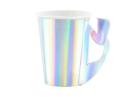 6 Pappbecher Hologramm Meerjungfrau