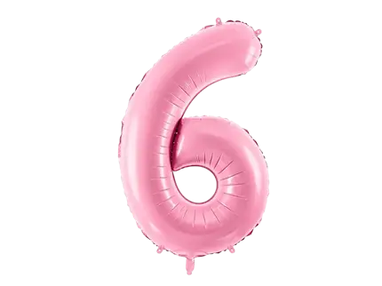 Ballon Chiffre ''6'', Alu, 86cm, hellrosa
