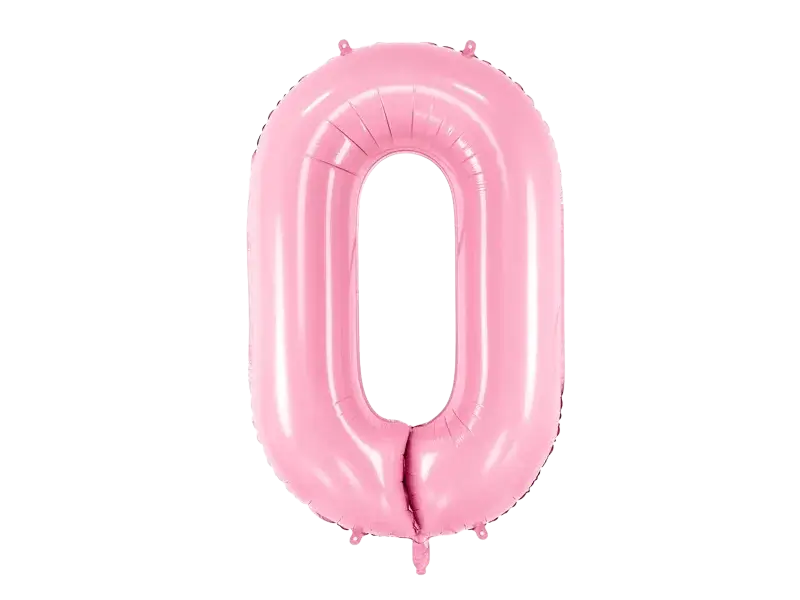 Ballon Chiffre ''0'', Alu, 86cm, hellrosa