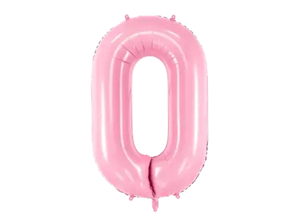 Ballon Chiffre ''0'', Alu, 86cm, hellrosa